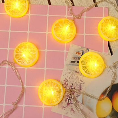Fruit String Lights Battery Powered Indoor Outdoor Lighting Lamp Strawberry/Grape/Watermelon/Lemon/Banana for Wedding Home Birthday Garden Yard Patio Party Decorations (Lemon)