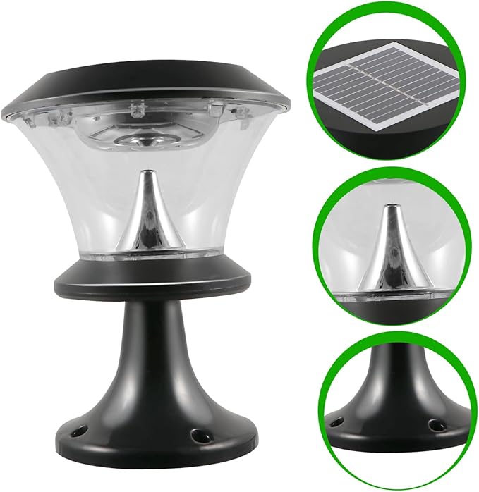 Uonlytech 1pc Light Outdoor Garden Lamp Round Solar Energy Light for Pathways Yards Patios for Parks Decks and Residential Areas Design