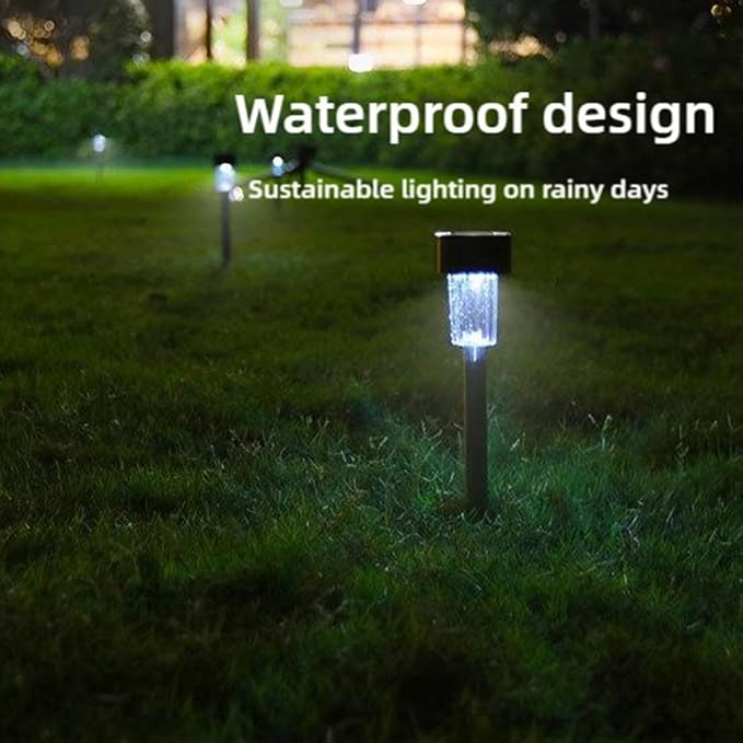 Solar Outdoor Lights,Solar Lights Outdoor Waterproof,11.6 Inch Solar Stake Lights for Pathway,Auto On/Off Solar Yard Lights for Lawn Patio Walkway Driveway Decor Landscape Lighting (White 1pc)