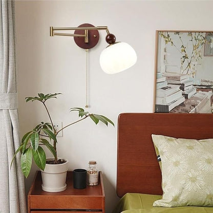 Plug-in Wall Sconce, Mid Century Swing Arm Lamp, Vintage Light with Pull Chain, Farmhouse Mount Light(Pull Chain)