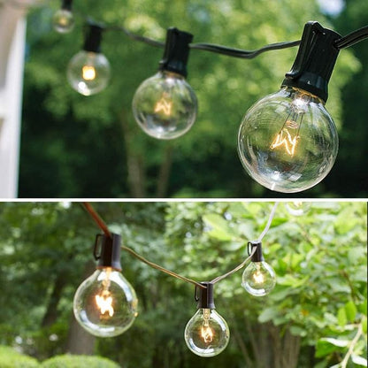 Outdoor String Lights 100ft Patio Lights with 110 G40 Bulbs (10 Spare) Globe String Lights for Party Tents Patio Gazebo Porch Deck Bistro Backyard Balcony Pergola Decor, Black Wire…