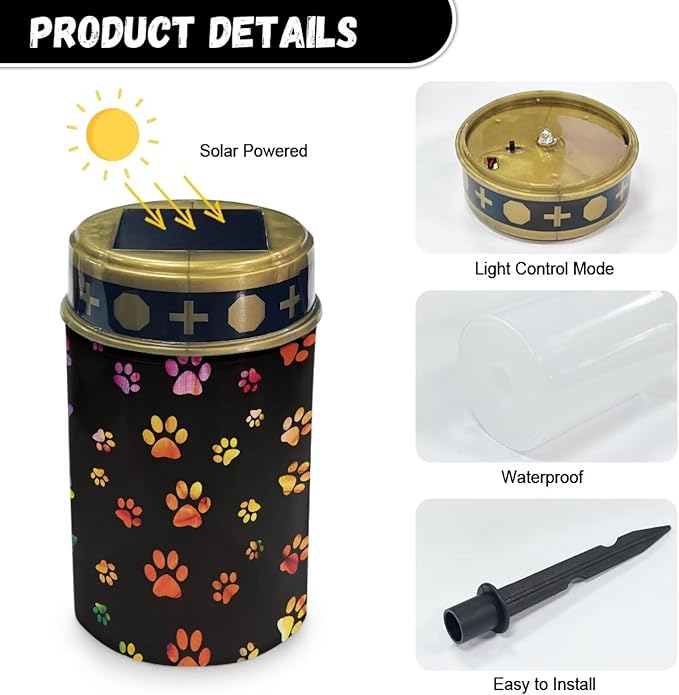 Dog Paws Solar Lights Solar Garden Lights Stake Outdoor Solar Lights Waterproof Lights for Yard Outdoor Home | Lumora