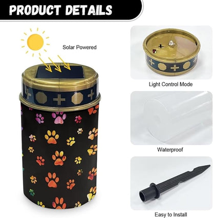 Dog Paws Solar Lights Solar Garden Lights Stake Outdoor Solar Lights Waterproof Lights for Yard Outdoor Home Outdoor Solar Light Night Light Easy to Install