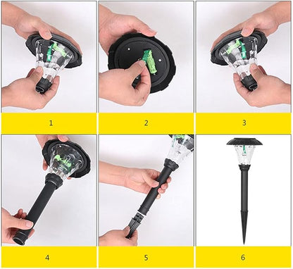 4 Pack Solar Pathway Lights Outdoor Lawn Lights IP65 Waterproof Solar Lights Solar Yard Lights for Garden Patio Yard Landscape Pathway Lawn