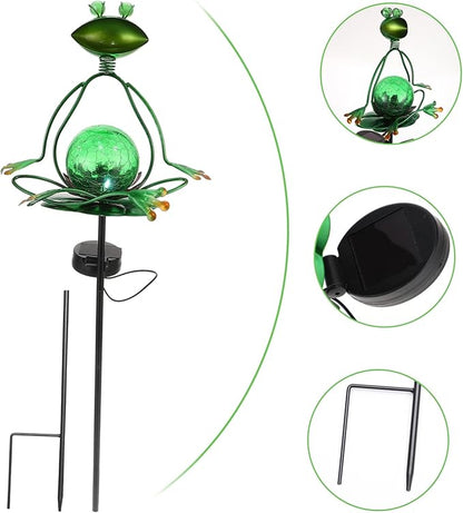 SUPVOX Solar Frog-Shaped Outdoor Light Led Lamp for Garden Decor Energy-Saving Solar Pathway Lighting for Courtyards Parks and Paths