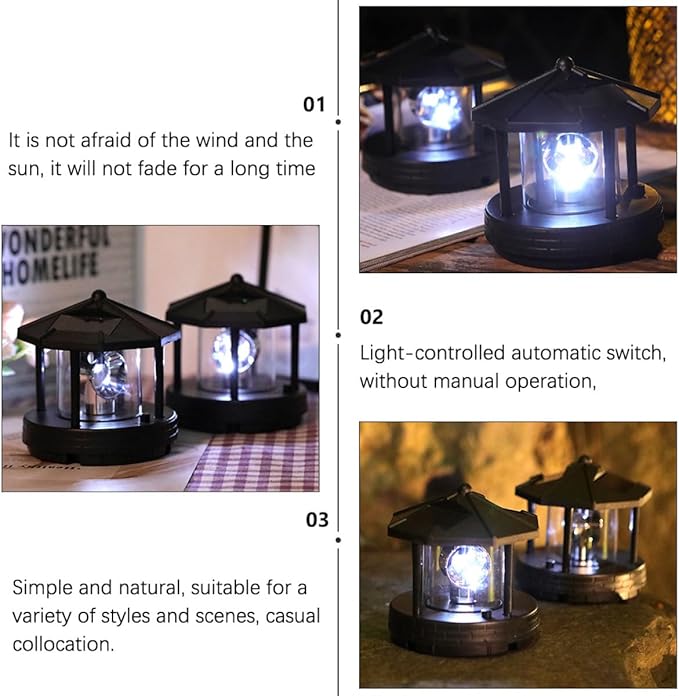 DECHOUS Rotating LED Solar Walkway Lights Solar Garden Path Lights for Yard Patio Decoration | Lumora