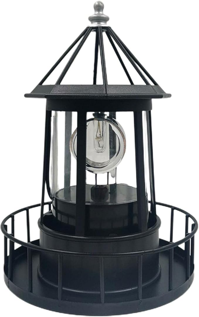 Solar Lighthouse Lamp, 360 Degree Rotating Lighthouse Light, Waterproof LED Solar Garden Landscape Lights for Lawn Patio Pond Yard Outdoor Decor