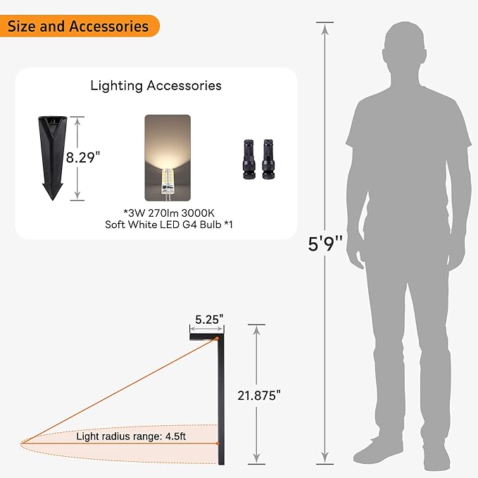 Gardenreet Brass Hardwired Landscape Path Lights, 12V Low Voltage Pathway Light IP65 Waterproof, Outdoor Walkway Lighting Wired, Black for Patio Lawn with 3W 270LM 3000K Soft White G4 Bulb (6 Pack)