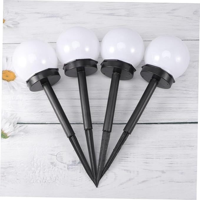4pcs Solar Lawn Lamp Warm Light Waterproof Ground Plug Courtyard Garden Solar Path Lights Outdoor Landscape Lighting for Yard Pathway Decor