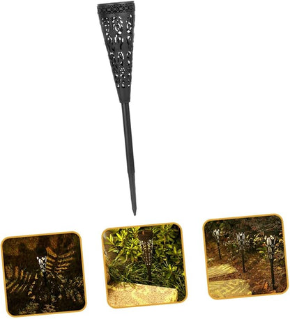 Milisten 4 Pieces Warm Light Solar Pathway Lights Outdoor LED Garden Lawn Waterproof Decorative Solar Powered for Patio and Yard