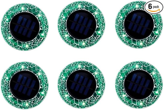 Generic Bell and Howell Mosaic Solar Disk Lights 6-Pack - Forest Green, 732=735