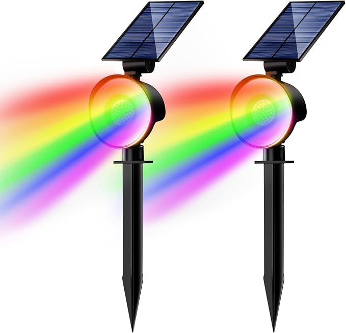 nipify 2 Pack Solar Spot Lights Outdoor Waterproof, Solar Spotlight Light for Outside Yard Landscape Lighting | Lumora