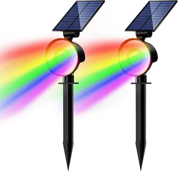 nipify 2 Pack Solar Spot Lights Outdoor Waterproof, Solar Spotlight Light for Outside Yard Landscape Lighting | Lumora