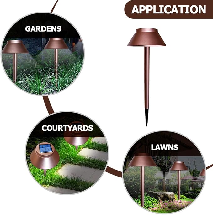 HANABASS Solar Garden Stake Light Outdoor Solar Powered Lawn Pathway Lighting Waterproof for Yard Patio Landscape Decor