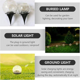 Crackle Globe Light 15cm LED Warm Yellow Outdoor In-ground Garden Pathway Lamp Waterproof for Lawn Patio | Lumora