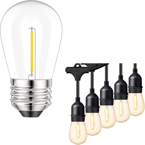 Svater Outdoor Led String Lights 75 FT, Patio Lights for Outside with 9pcs S14 Shatterproof Bulbs, 1 Watt E26 | Lumora