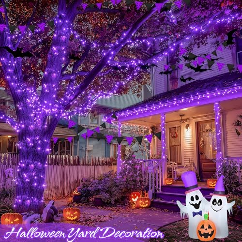 JMEXSUSS 200 LED 66ft Halloween Lights, Purple String Lights Plug in