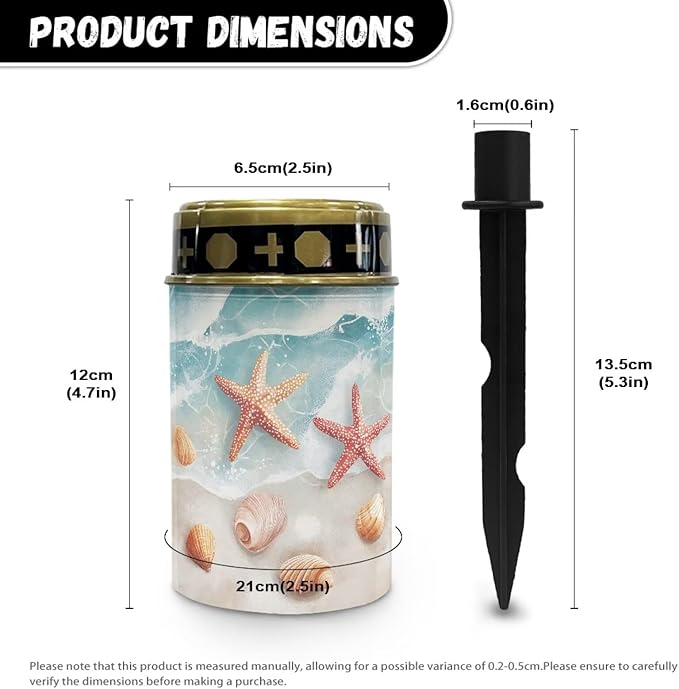 ZOUTAIRONG Solar Light for Cemetery Grave Garden Lights Red Starfish Conch Pattern Solar Powered Pathway Lights Outdoor Cemetery Lamp-2 Pack