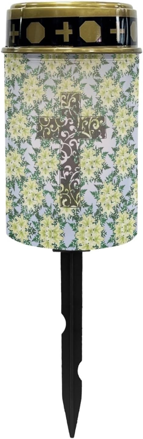 Cross Floral Solar Lights Outdoor,Solar Stake Lights Garden Lights,Waterproof Solar Lights for Outside Yard Patio Walkway Decoration Landscape Lighting Spotlight