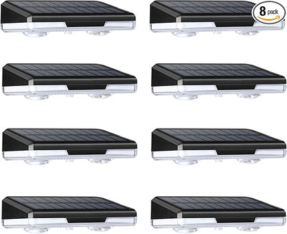 Solar Fence Lights, 8-Pack Solar Deck Lights Outdoor IP65 Waterproof, Fence Light Solar Powered for Fence, Deck, Porch, Backyard, Pathway, Garden - 8 Colors, RGB