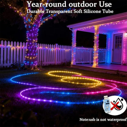 Honche Smart LED Fairy String Light USB 10M/33FT Rainbow Light Waterproof Remote/app Control Outdoor Indoor Rope Lights DIY Color Changing Christmas -mas String Light for Bedroom Garden Cafe