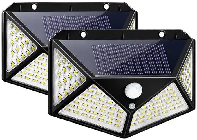 Security Light, Outdoor 100 LED Solar Light Motion Sensor Waterproof Solar Powered Wall Light | Yard Deck Light for Garden Decoration, Street Lights Solar Powered Lantern Wall Lamp