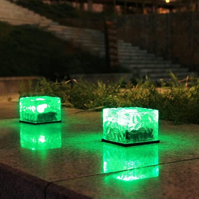 Solar Ice Glass Light,2 Packs Solar Powered Garden Lights, Waterproof IP68 Outdoor Table & Path Lights, Decorative | Lumora