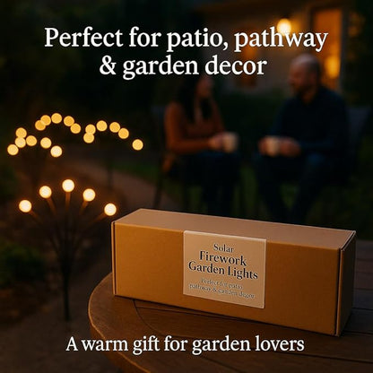 Solar Firefly Lights Outdoor, 8 Pack 64 LED Swaying Garden Stake Lights, Warm White IP65 Waterproof, Auto On/Off, Yard Decor Stakes for Patio Lawn Pathway