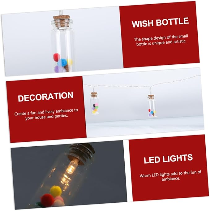 1pc Led Wish Bottle String Light Decor Design Warm Lights for Indoor Decoration Garden and Festival Celebrations | Lumora