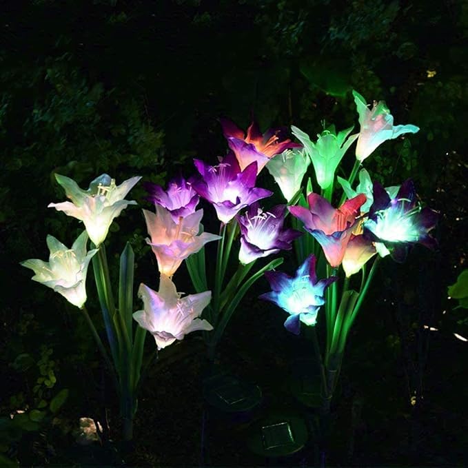 TDA Solar Lily Flower Light Outdoor Garden Decorative Solar Lights Stake Multi-Color Changing LED Solar Light for | Lumora