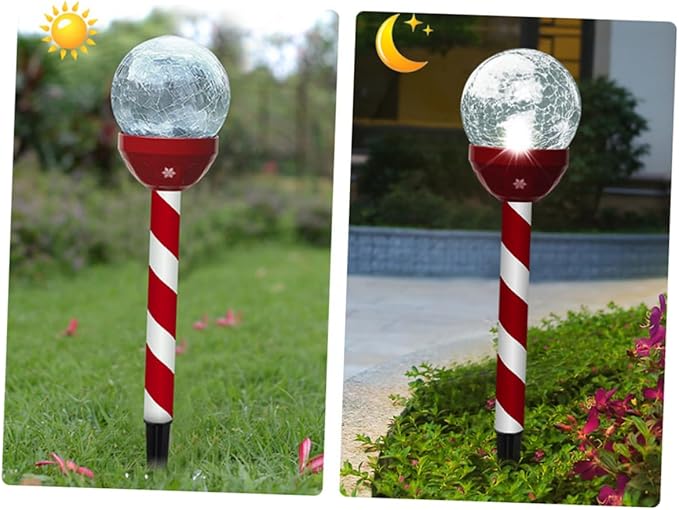 Solar Panel Lights Cracked Glass Effect Led Christmas Outdoor Garden Pathway Decorations | Lumora