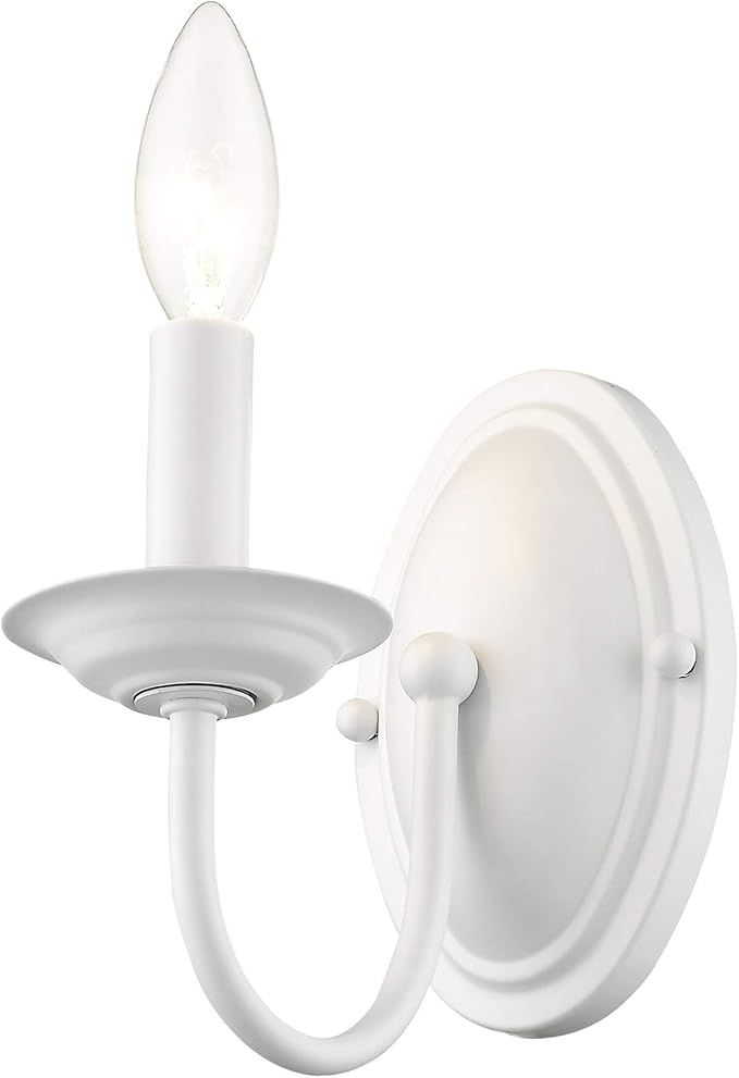 Livex Lighting 4151-03 Williamsburg 1-Light Wall Sconce, White