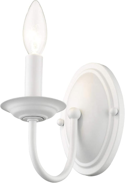 Livex Lighting 4151-03 Williamsburg 1-Light Wall Sconce, White