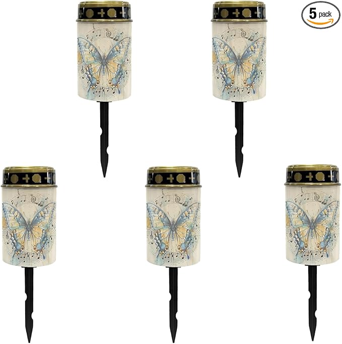 Butterfly Solar Lights Outdoor LED Lantern Waterproof Garden Lights Solar Outdoor Pathway Lights Solar-Powered Lights for Outside,Flameless Lights Outdoor Patio Lights