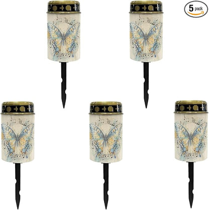Butterfly Solar Lights Outdoor LED Lantern Waterproof Garden Lights Solar Outdoor Pathway Lights Solar-Powered Lights for Outside,Flameless Lights Outdoor Patio Lights