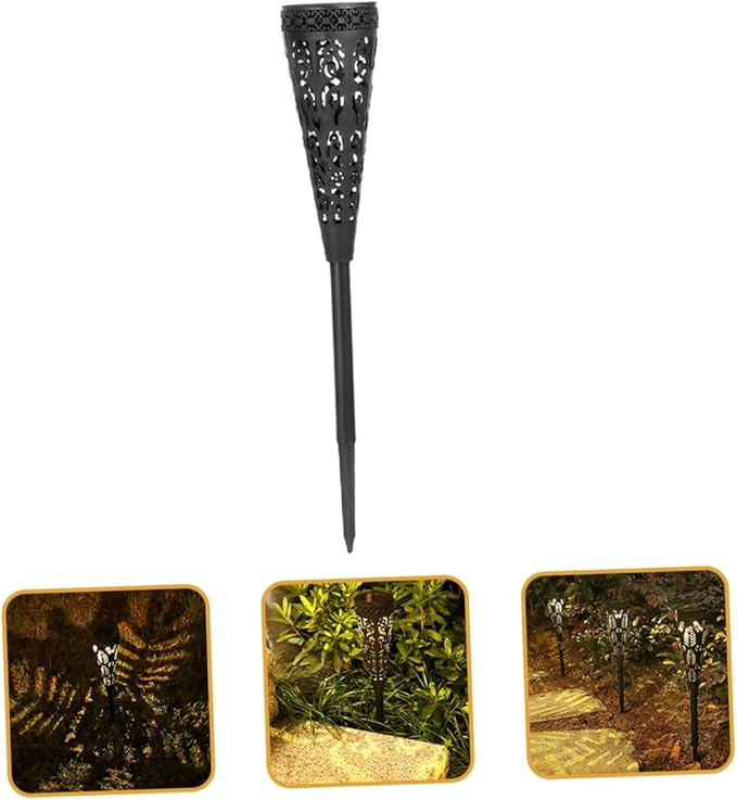 DOITOOL 4pcs Solar Pathway Lights Outdoor LED Landscape Projection Lawn Garden Yard Decorative Waterproof Warm White Solar Powered Patio Lights