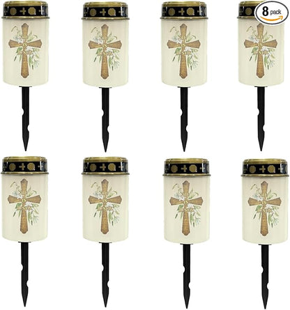 Cross Solar Outdoor Lights Solar Stake Lights Waterproof Landscape Lighting,Solar Garden Lights Decoration for Walkway Yard Patio Pathway Driveway Fairy Lights