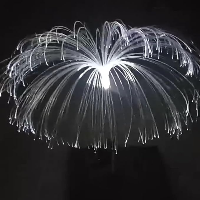 Lxcom Lighting Solar Path Light Artificial Jellyfish Decorative Lights Waterproof Solar Garden Jellyfish Light Outdoor Solar Lawn Lights for Patio Garden Yard Pathway, 4 Pack(White)