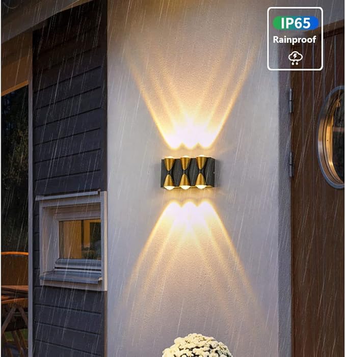 Exterior Light Fixture,Up and Down Wall Lights Indoor IP65 Waterproof Morden Wall Sconces Lighting 6W Warm White | Lumora
