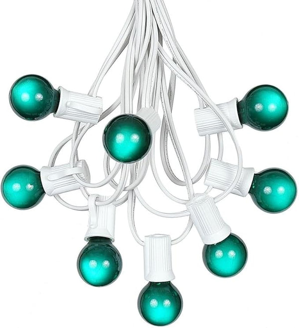 100 Foot G30 Outdoor Patio String Lights with 125 Green Globe Bulbs – Indoor Outdoor String Lights – Market Bistro | Lumora
