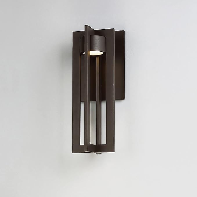 WAC Lighting dweLED, Chamber 16in LED Indoor and Outdoor Wall Light 3000K in Bronze