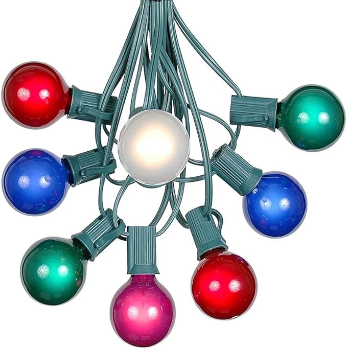 100 Foot G40 Outdoor Patio String Lights with 125 Multi Globe Bulbs – Indoor Outdoor String Lights – Market Bistro | Lumora