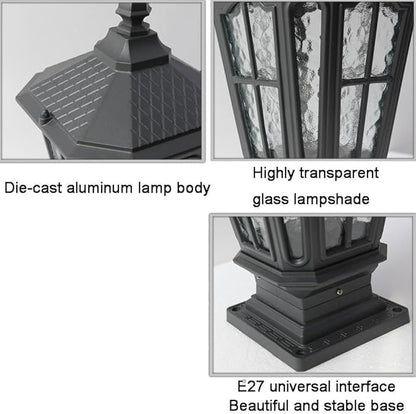 European Retro Outdoor Pillar Lights，Landscape Garden Patio Post Lamp Exter l Fence Column Head Waterproof Villa Yard Gate and Led