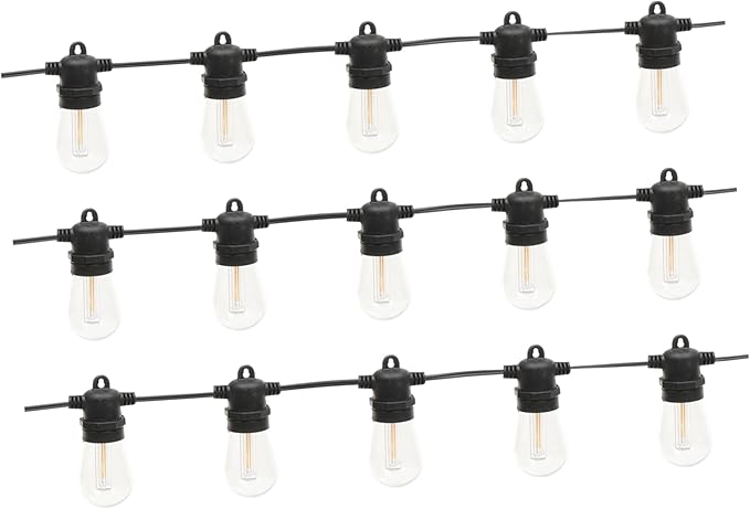 NOLITOY 15m Outdoor Led String Lights Decorative Lamp for Parties Camping and Garden Warm Bulbs Us for Festive Occasions