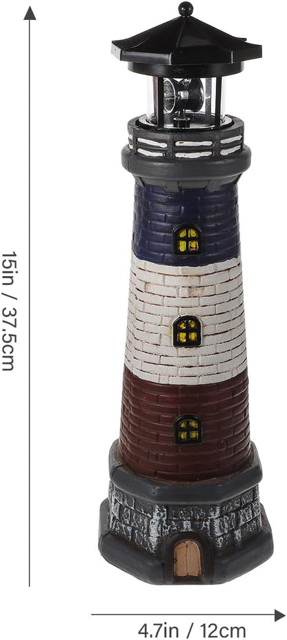 Garden Statues Solar Lights:Garden Statues Lighthouse with Solar Lights Outdoor Lanterns Decoration for Garden Yard