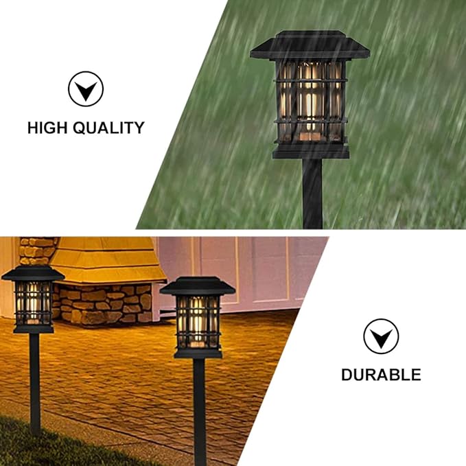 GLEAVI Solar Pathway Lights 4pcs Warm White Waterproof Outdoor Landscape Lighting for Garden Yard Lawn Driveway with Auto On/Off Solar Powered