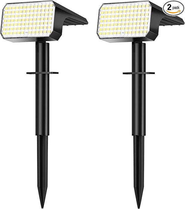 LANSOW Solar Spot Lights Outdoor Waterproof IP67, (2 Pack/90 LED/4 Modes) Solar Landscape Spotlights, 2-in-1 Solar | Lumora