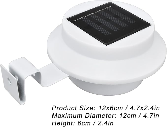 White Solar Powered Gutter Lights, Solar Gutter Lights Outdoor Decorative Waterproof Led Fence Lamp for Lighting Railing Outside Wall Deck Garden Path Backyard Sidewalk Yard Patio