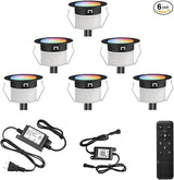 FVTLED LED Deck Lights Kit, 6pcs Φ1.22 WiFi Smart Phone Control Low Voltage Recessed RGBW Deck Lighting Waterproof | Lumora