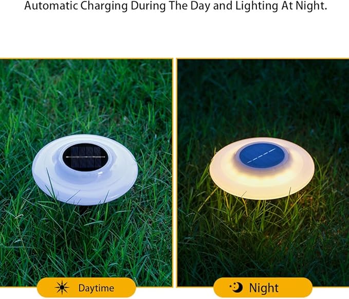 4 Pack Solar Ground Lights Outdoor Waterproof，Pathway Lights for Garden, Courtyard, Terrace, Balcony, Garden and Lawn.